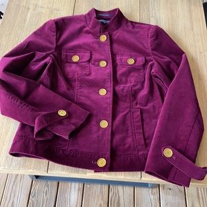 {Jones of New York - Signature} Velvet Corduroy Cherry Wine Jacket